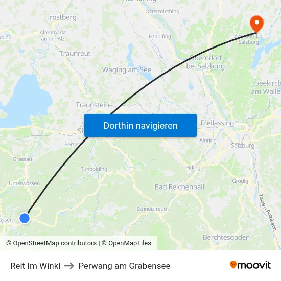 Reit Im Winkl to Perwang am Grabensee map