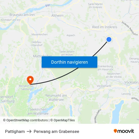 Pattigham to Perwang am Grabensee map