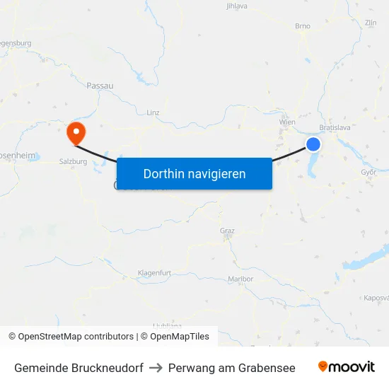 Gemeinde Bruckneudorf to Perwang am Grabensee map