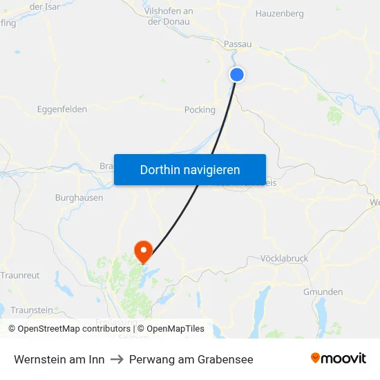 Wernstein am Inn to Perwang am Grabensee map