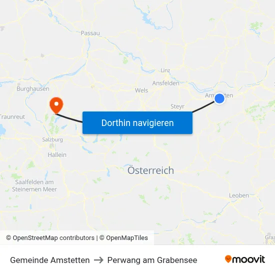 Gemeinde Amstetten to Perwang am Grabensee map