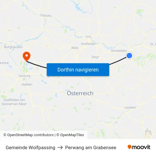 Gemeinde Wolfpassing to Perwang am Grabensee map