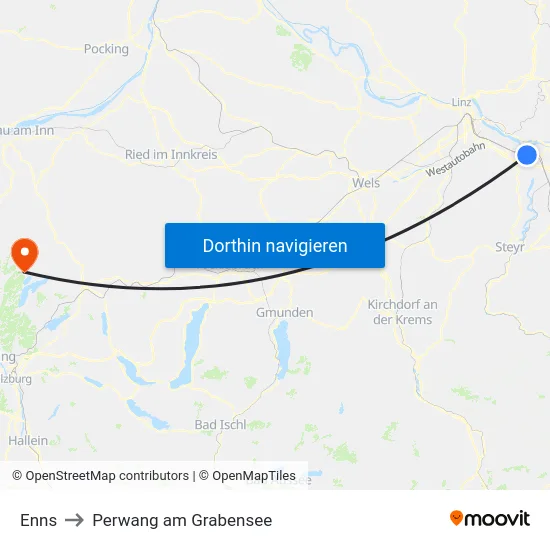 Enns to Perwang am Grabensee map