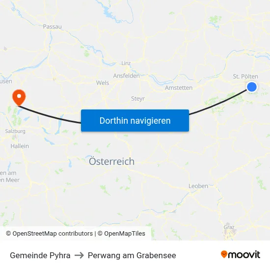 Gemeinde Pyhra to Perwang am Grabensee map
