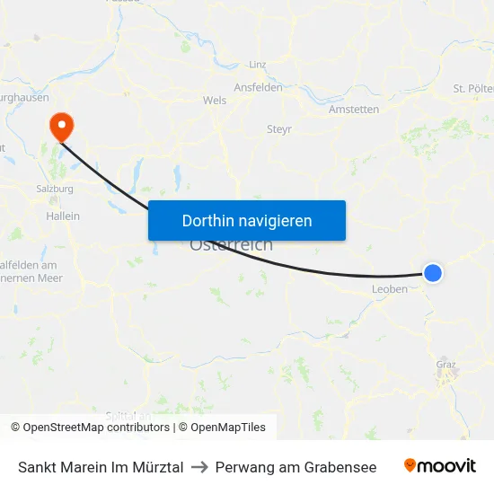 Sankt Marein Im Mürztal to Perwang am Grabensee map
