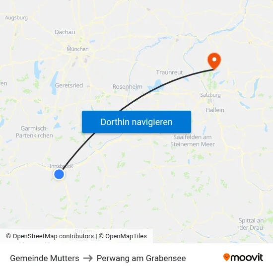 Gemeinde Mutters to Perwang am Grabensee map