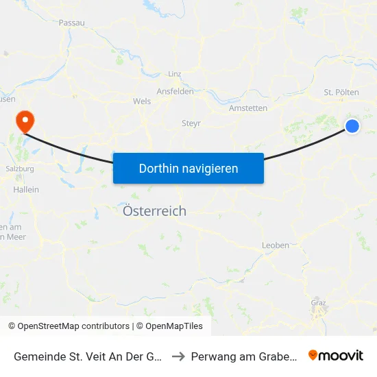 Gemeinde St. Veit An Der Gölsen to Perwang am Grabensee map