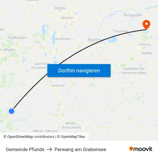 Gemeinde Pfunds to Perwang am Grabensee map