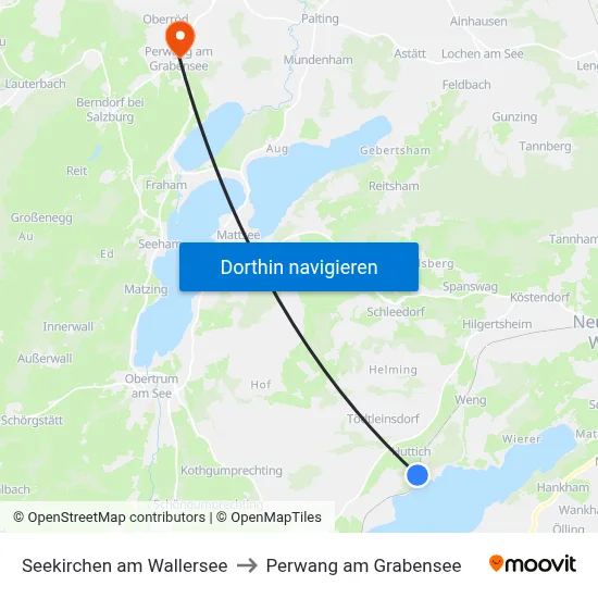 Seekirchen am Wallersee to Perwang am Grabensee map
