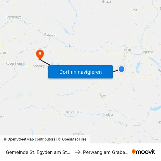 Gemeinde St. Egyden am Steinfeld to Perwang am Grabensee map