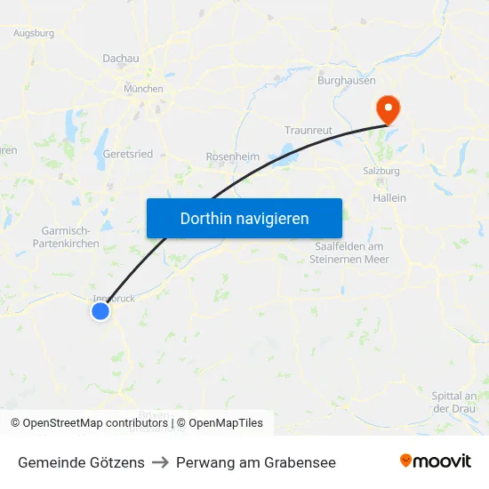Gemeinde Götzens to Perwang am Grabensee map