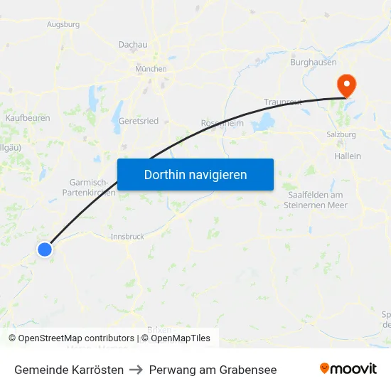 Gemeinde Karrösten to Perwang am Grabensee map