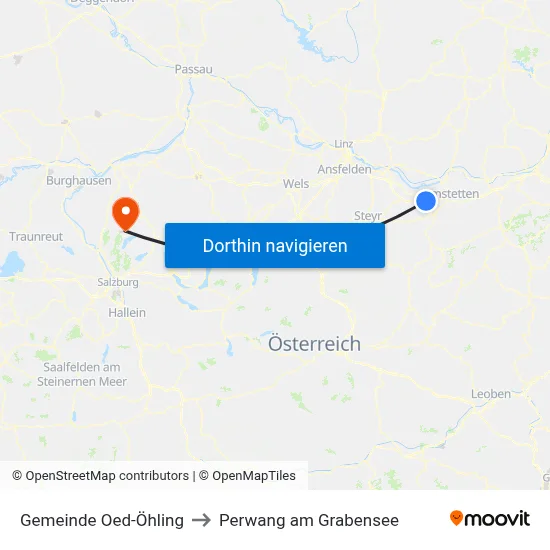 Gemeinde Oed-Öhling to Perwang am Grabensee map