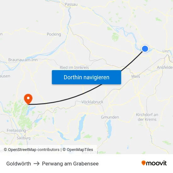 Goldwörth to Perwang am Grabensee map