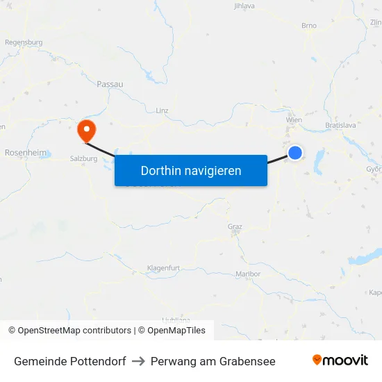 Gemeinde Pottendorf to Perwang am Grabensee map