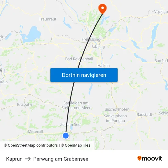 Kaprun to Perwang am Grabensee map