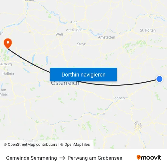 Gemeinde Semmering to Perwang am Grabensee map