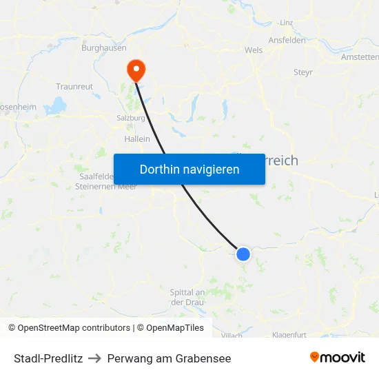 Stadl-Predlitz to Perwang am Grabensee map