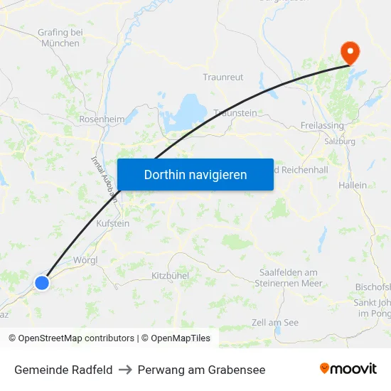 Gemeinde Radfeld to Perwang am Grabensee map