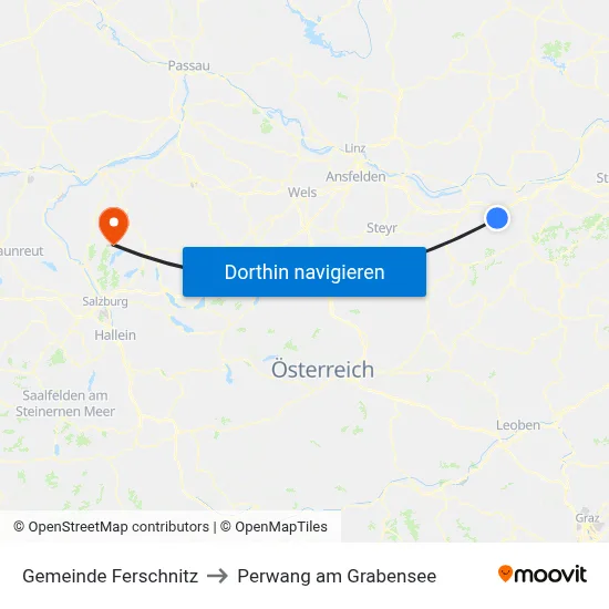 Gemeinde Ferschnitz to Perwang am Grabensee map