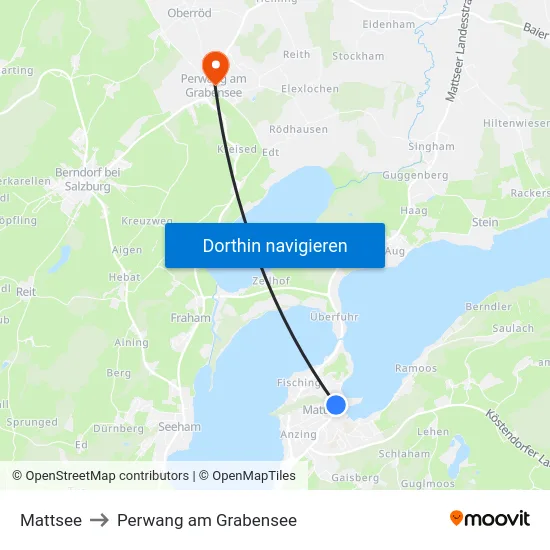 Mattsee to Perwang am Grabensee map