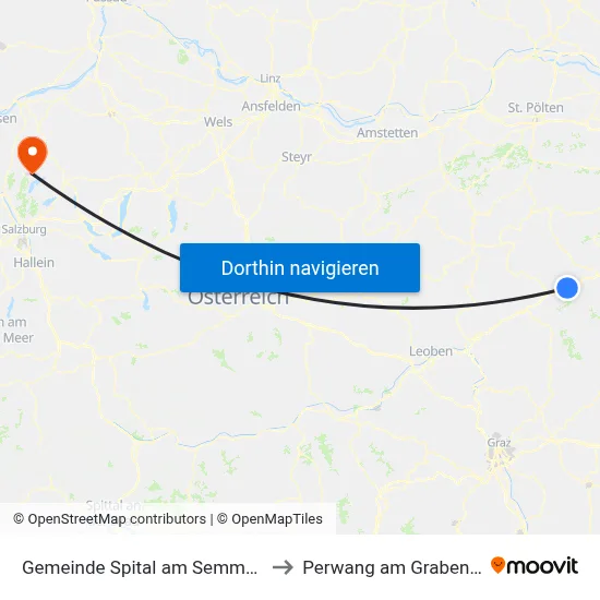 Gemeinde Spital am Semmering to Perwang am Grabensee map
