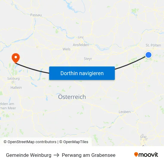 Gemeinde Weinburg to Perwang am Grabensee map