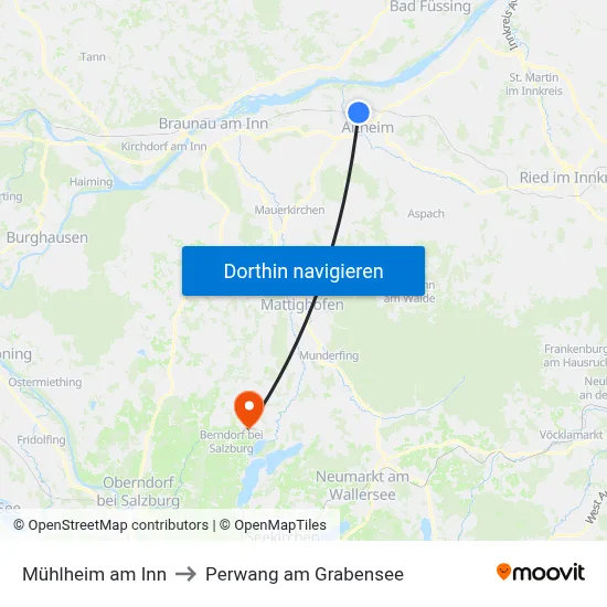 Mühlheim am Inn to Perwang am Grabensee map