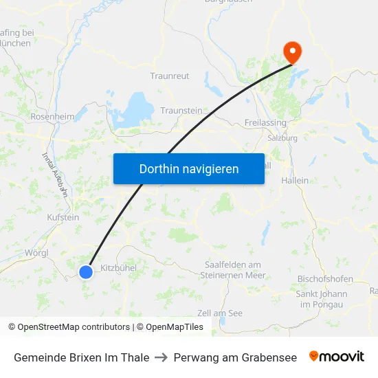 Gemeinde Brixen Im Thale to Perwang am Grabensee map