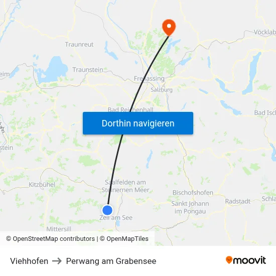 Viehhofen to Perwang am Grabensee map