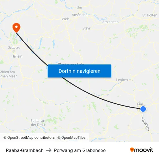 Raaba-Grambach to Perwang am Grabensee map
