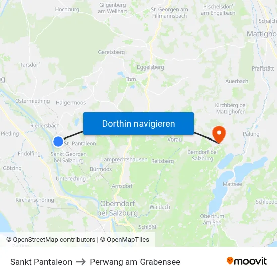 Sankt Pantaleon to Perwang am Grabensee map