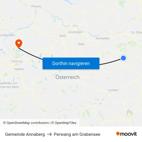 Gemeinde Annaberg to Perwang am Grabensee map