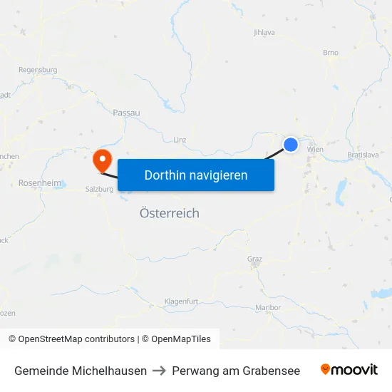 Gemeinde Michelhausen to Perwang am Grabensee map