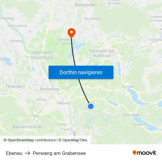 Ebenau to Perwang am Grabensee map