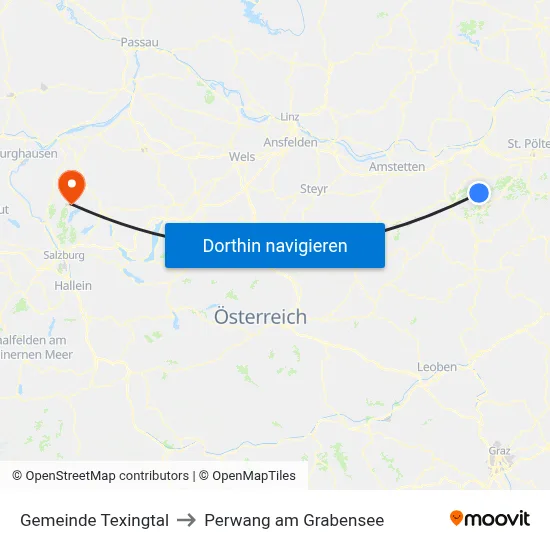 Gemeinde Texingtal to Perwang am Grabensee map