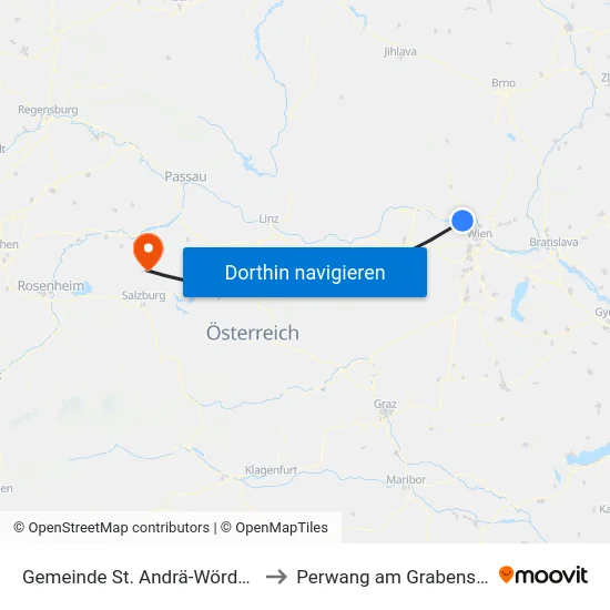 Gemeinde St. Andrä-Wördern to Perwang am Grabensee map