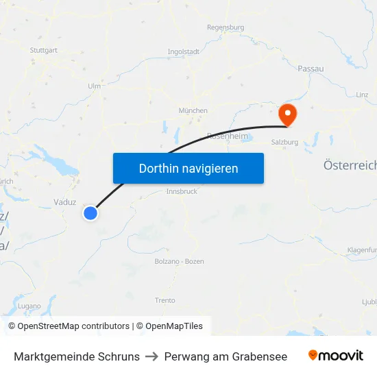Marktgemeinde Schruns to Perwang am Grabensee map