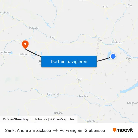Sankt Andrä am Zicksee to Perwang am Grabensee map