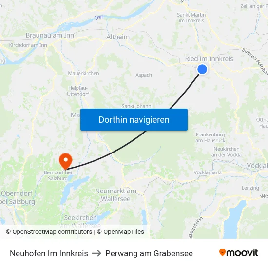 Neuhofen Im Innkreis to Perwang am Grabensee map