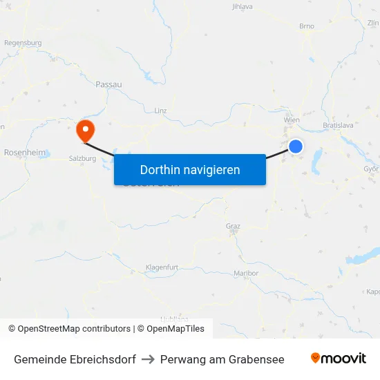 Gemeinde Ebreichsdorf to Perwang am Grabensee map