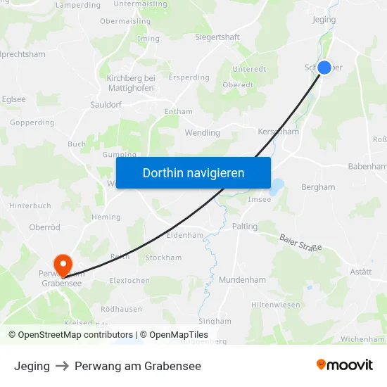 Jeging to Perwang am Grabensee map