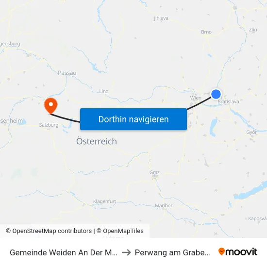 Gemeinde Weiden An Der March to Perwang am Grabensee map