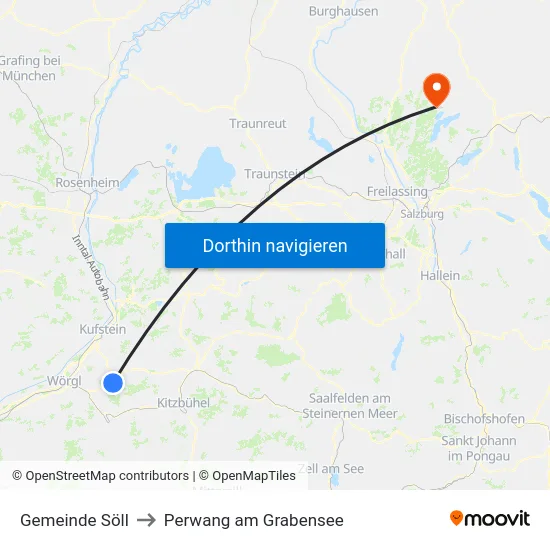 Gemeinde Söll to Perwang am Grabensee map