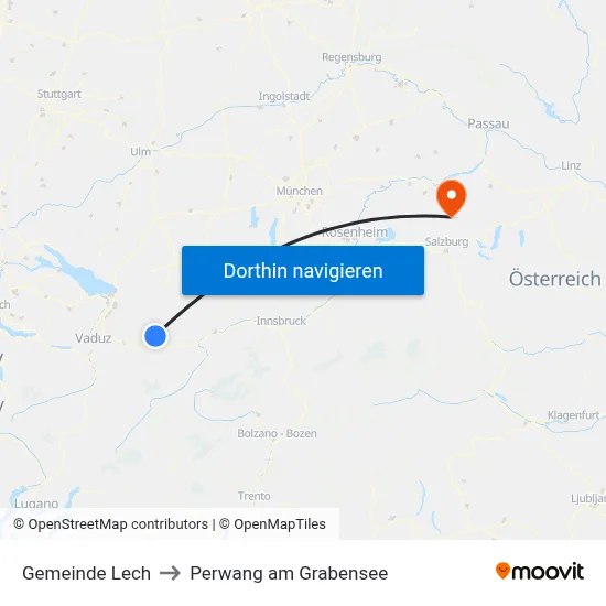 Gemeinde Lech to Perwang am Grabensee map