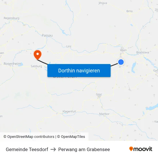 Gemeinde Teesdorf to Perwang am Grabensee map