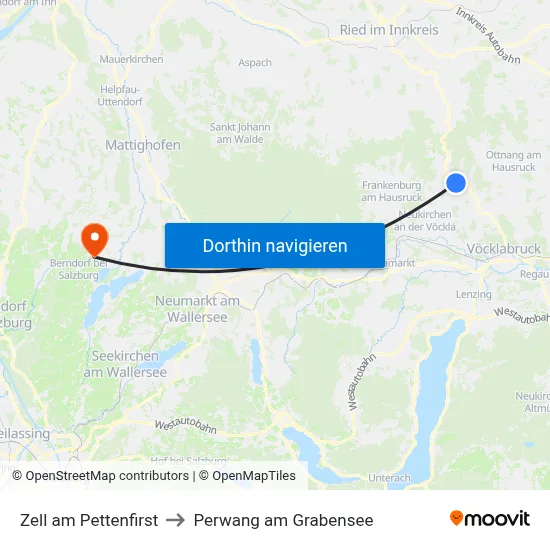 Zell am Pettenfirst to Perwang am Grabensee map