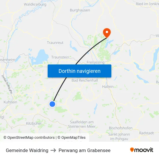 Gemeinde Waidring to Perwang am Grabensee map