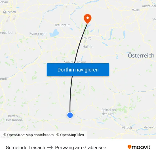 Gemeinde Leisach to Perwang am Grabensee map