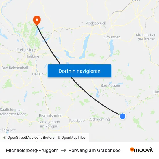 Michaelerberg-Pruggern to Perwang am Grabensee map